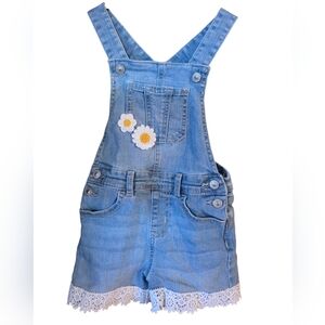 Wonder Nation Blue Overalls with Daisy Embroidery
